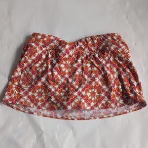 Lands' End Pink and Orange Geometric Circle Mini Skort - 6